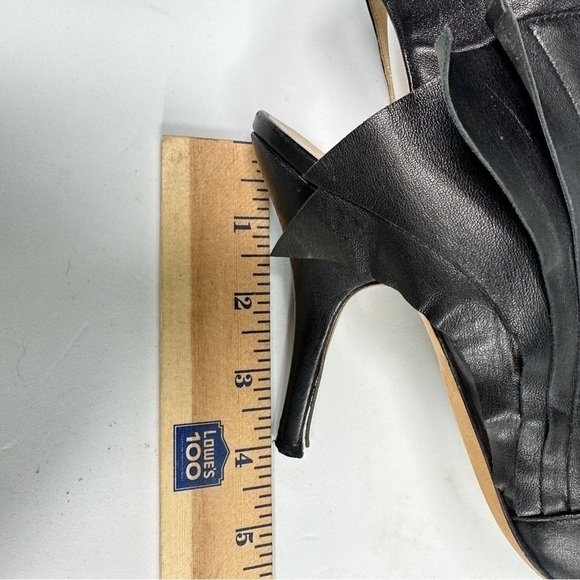 Max Kibardin Black Winged Soft Lamb Leather Heels - Size 38.5 Designer Womens - Picture 11 of 13